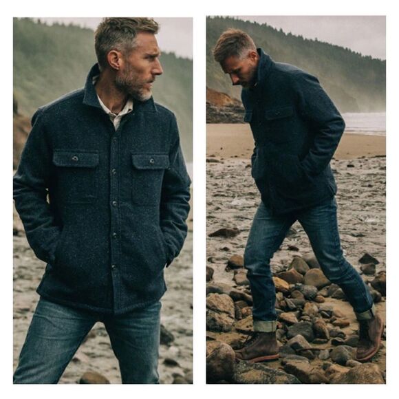 Taylor Stitch Chandler Jacket In Navy Donegal Size New - Picture 2 of 13